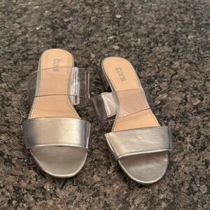 Bar III Silver Women's Slide Sandals 8
